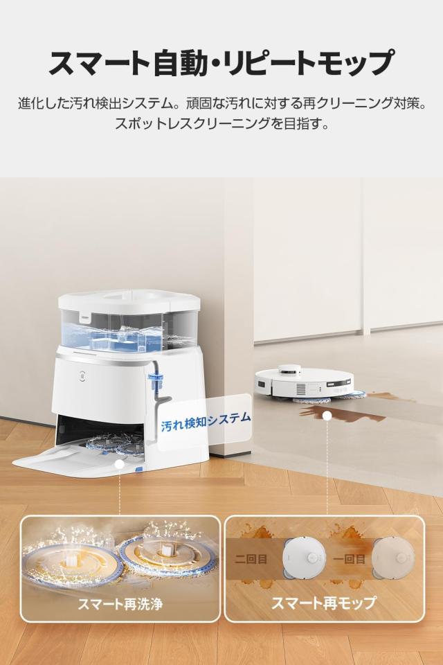ECOVACS DEEBOT T30 PRO OMNI ロボット掃除機 水拭き 両用 モップ洗浄 自動ゴミ収集 DDX14-12EE エコバックス (17)_6