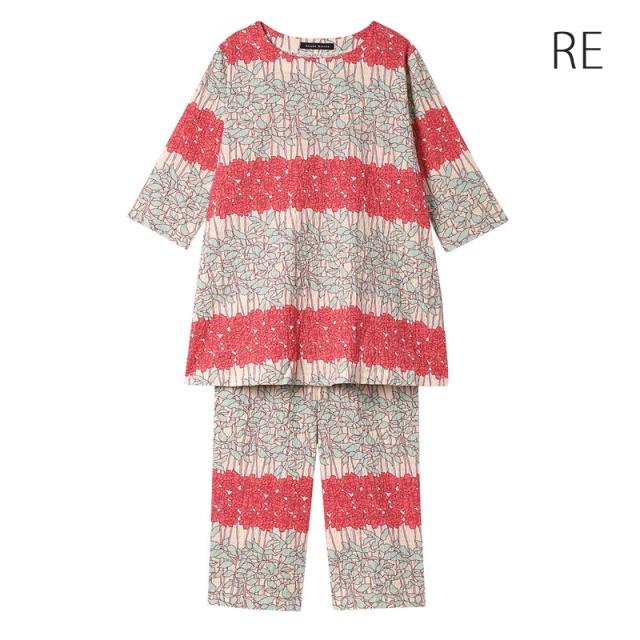 新品　マタノアツコ MEME総柄ワンピース・ネグリジェ・ルームウェアM・赤 新品 マタノアツコ MEME総柄ワンピース・ネグリジェ・ルーム