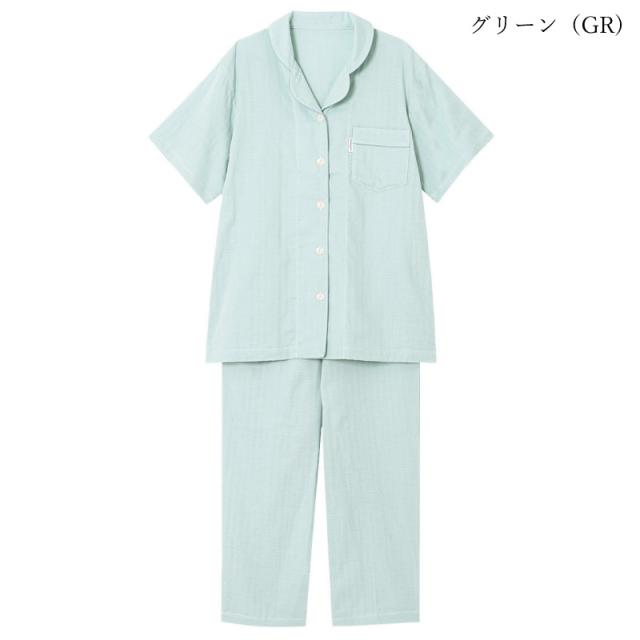 10%OFF  ワコール wacoal レディース 睡眠科学 パジャマ 全開 5分袖 9分丈  吸汗速乾 通気性 綿100％ （M・Lサイズ）YDT144_2