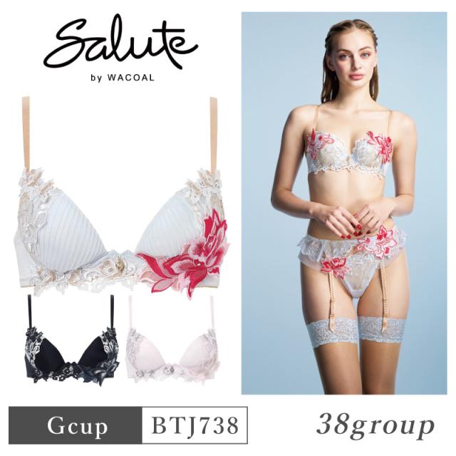 25%OFF ワコール Wacoal サルート salute 38グループ 38G フロントエックスプラスブラ 3/4カップブラジャー 下着 単品 レディース 女性 Gカップ BTJ738 glm