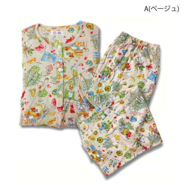 【数量限定!TUNIC商品税込5,以上でミニタオルプレゼント】 TUNIC チュニック 切り替えパジャマ 80接結 ハーブガーデン フェミニン 綿100％ 鴨居羊子 かもいようこ フリーサイズ 26240P_1