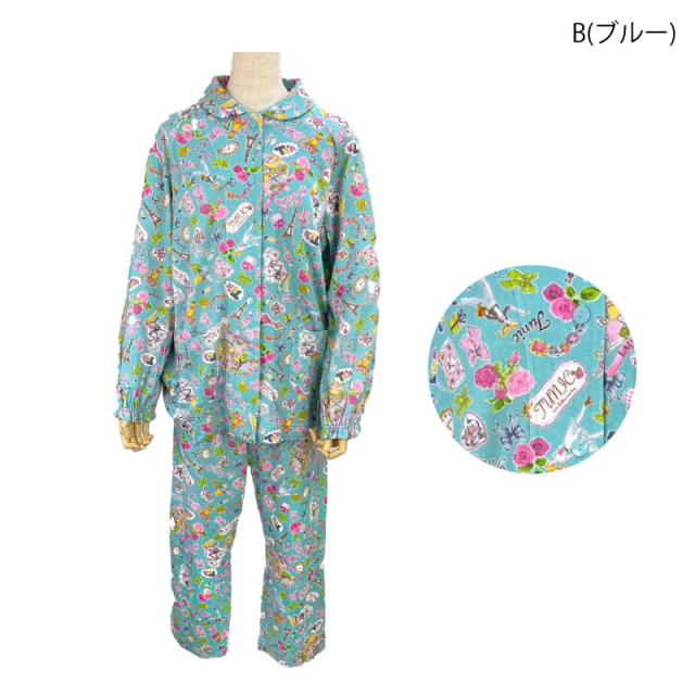 TUNIC チュニック 全開パジャマ 長袖 長ズボン 60接結 エッフェル塔 綿