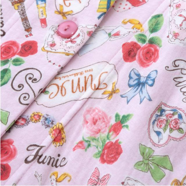 TUNIC チュニック 全開パジャマ 長袖 長ズボン 60接結 エッフェル塔 綿