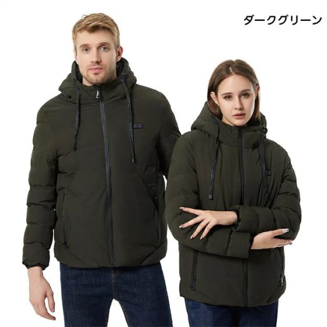 電熱ジャケット ヒータージャケット 11つヒーター付き レディース メンズ 電熱ジャケットコート 電熱ウェア 長袖 加熱ジャケット 加熱服 USB充電式電熱ベスト 3段階中綿ジャケット アウター トップス 防寒 臭くない 丸洗い可能 通勤通学 屋外作業_8