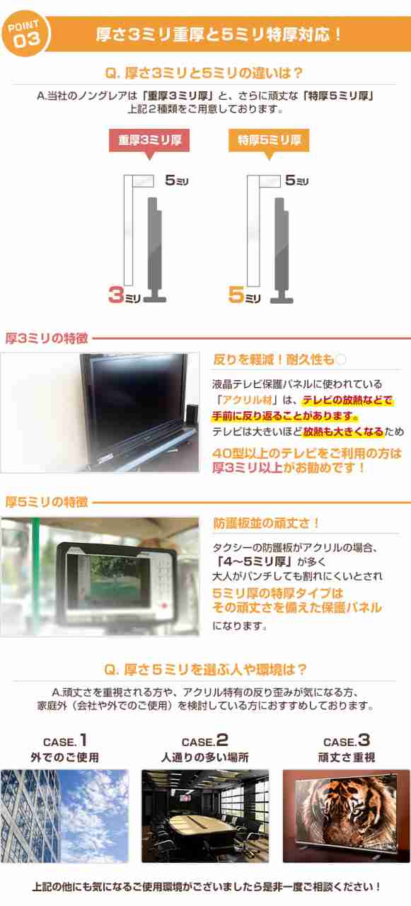 液晶テレビ保護パネル 20インチ ノングレア【CFX5-20 固定ストッパー付 国産 非光沢 映込み 反射防止 厚5ミリ 20型】CLIERLの通販は