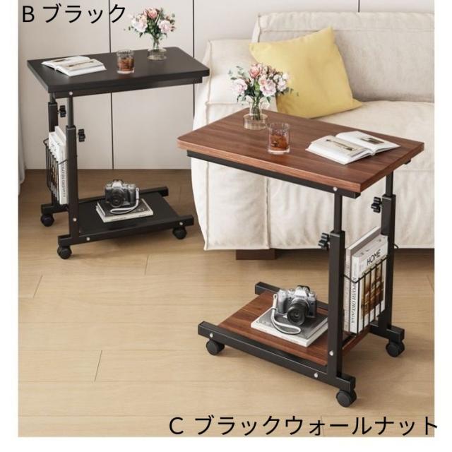 可動式 サイドテーブル 小型 移動式デスク 宿泊施設用 簡易 収納付き 高さ調整可能 PCデスク 寝室 仕事用　机　テーブル_14