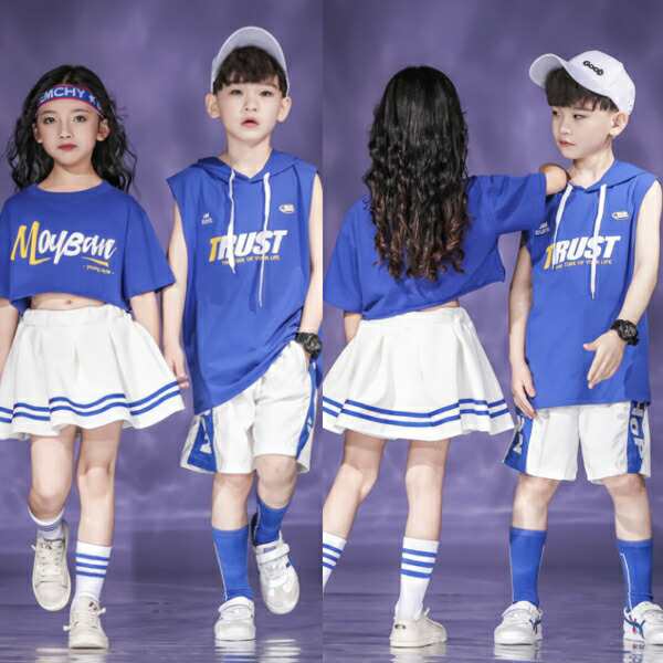 キッズダンス衣装 セットアップ 青 ブルー スカート ヒップホップ hiphop kpop 韓国 キッズ ダンス 衣装 チアダンス 子供 男の子  女の子 [635]の通販はau PAY マーケット - Royal Dance | au PAY マーケット－通販サイト