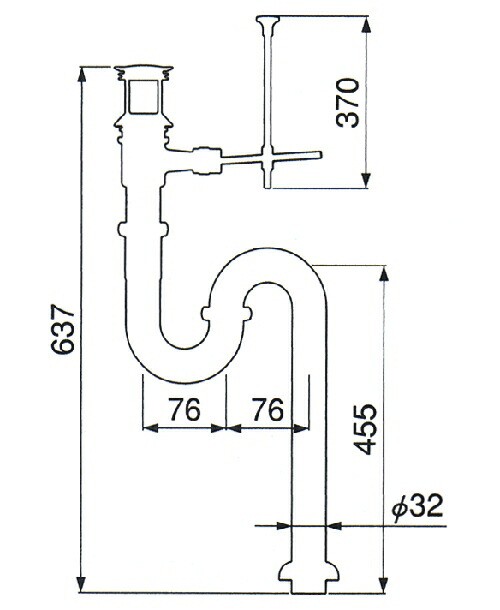 ミヤコ:ポップアップ付Sトラップ 型式:M6HP-32