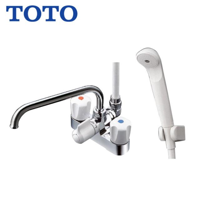 浴室用 水栓 シャワー用 TOTO TMS27C 台付 2ハンドル 混合水栓 一時止水ありタイプ スパウト230mm スプレー 節水