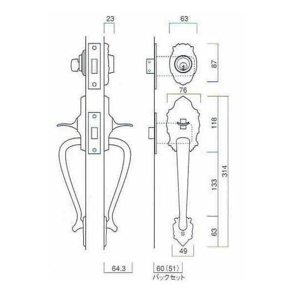 KODAI 古代 装飾錠 ニュープレジデント 301 サムラッチハンドル錠 長沢製作所 型番 23006GBの通販はau PAY マーケット  モノプロマート au PAY マーケット店 au PAY マーケット－通販サイト