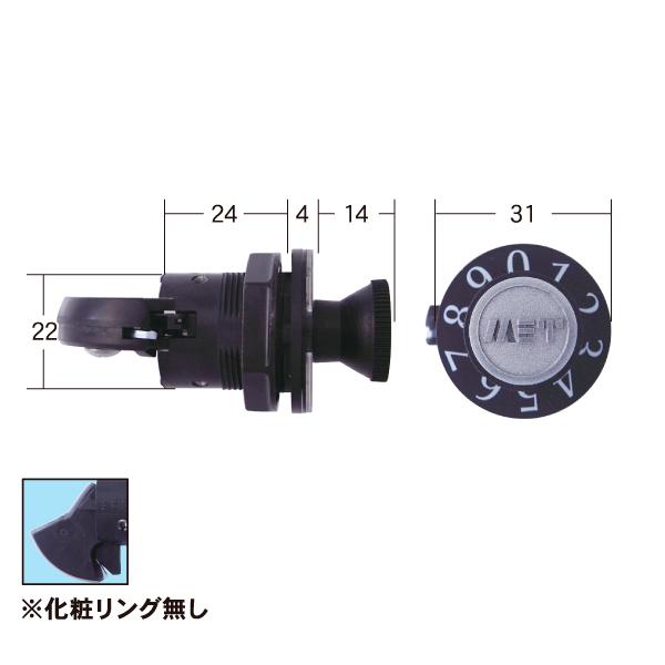 ポスト錠 ダイヤル錠  ヨコ型 PJ-2 タジマ 鍵 カギ 交換