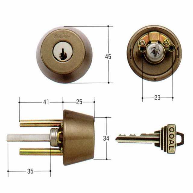 GOAL ゴール 標準ピンシリンダー ADタイプ 鍵 交換 取替え GCY-96 AD