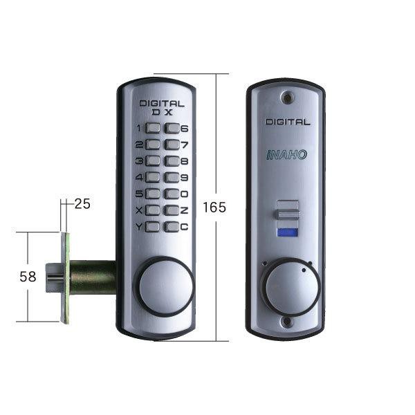 iNAHO イナホ デジタルロックDX 自動施錠タイプ SC シルバー 補助錠 玄関 暗証番号 面付 防犯 鍵 簡単取付