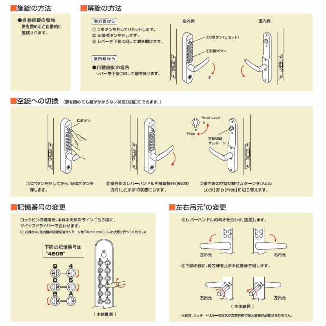 長沢製作所22823キーレックス８００番 ２２８２３ レバーハンドル自動施錠錠 （鍵なし） AB(アンバー)塗装 防犯 