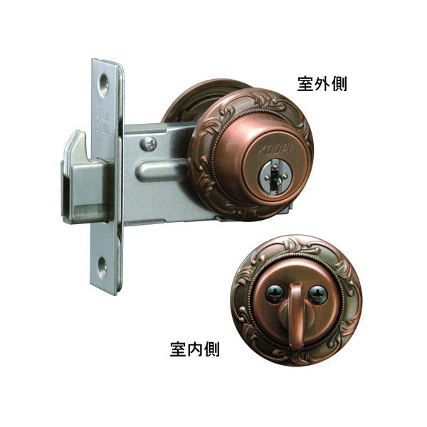 長沢製作所 古代 本締錠 22005GB BS60 ジャーマンブロンズメッキ GB ディンプルキー4本付き NAGASAWA