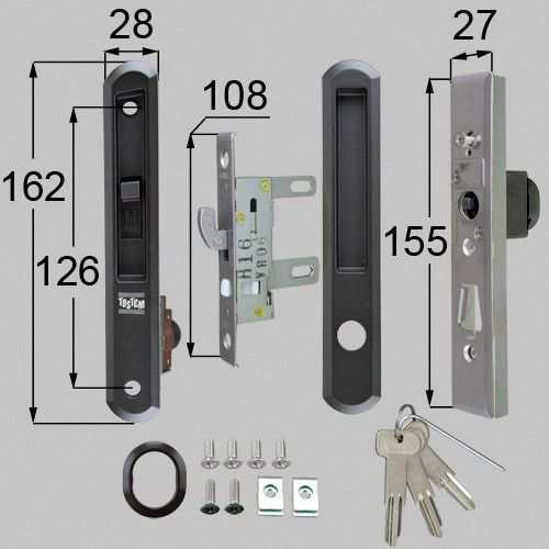 TOSTEM トステム L1Y53 + L1Y49 アルミサッシ 引戸錠 召合せ + 戸先 KH-215 ルミエールブラック 引戸 引違戸の通販はau  PAY マーケット - モノプロマート au PAY マーケット店 | au PAY マーケット－通販サイト