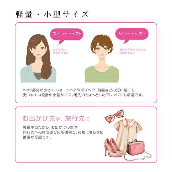 送料無料 ! ヘアアイロン アイロンブラシ スタイリング簡単 ミニ 濡れ