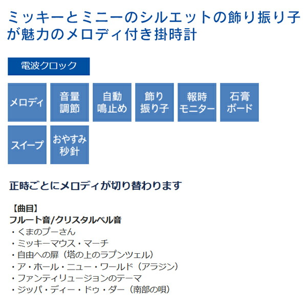 送料無料 ! 電波掛け時計 SEIKO×ディズニー 電波時計 振り子時計 ミッキー＆フレンズ 壁掛け時計 FW579W【 セイコー Disney キャラクター時計 クロック 動く 鳴る 音楽 連続秒針 静音 プレゼント 敬老の日 かわいい 新生活 】 送料込 100S◇ 掛時計FW579W_2
