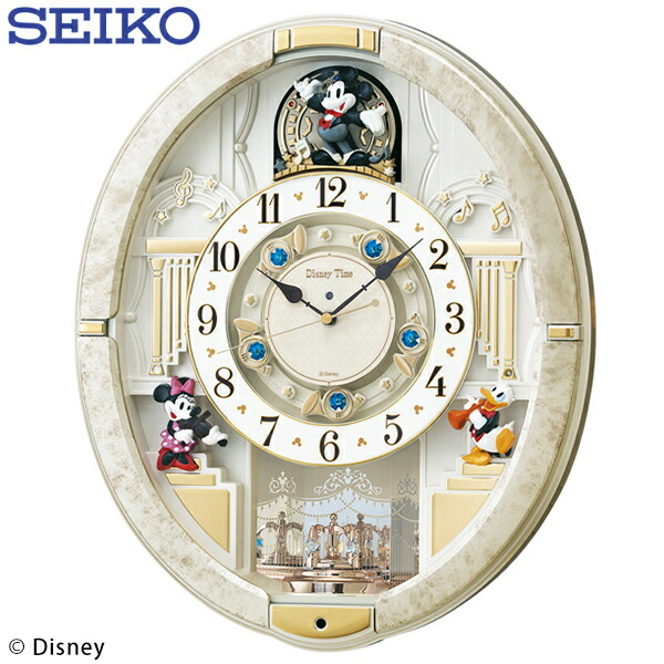 送料無料 ! 電波掛け時計 SEIKO×ディズニー 電波時計 からくり時計