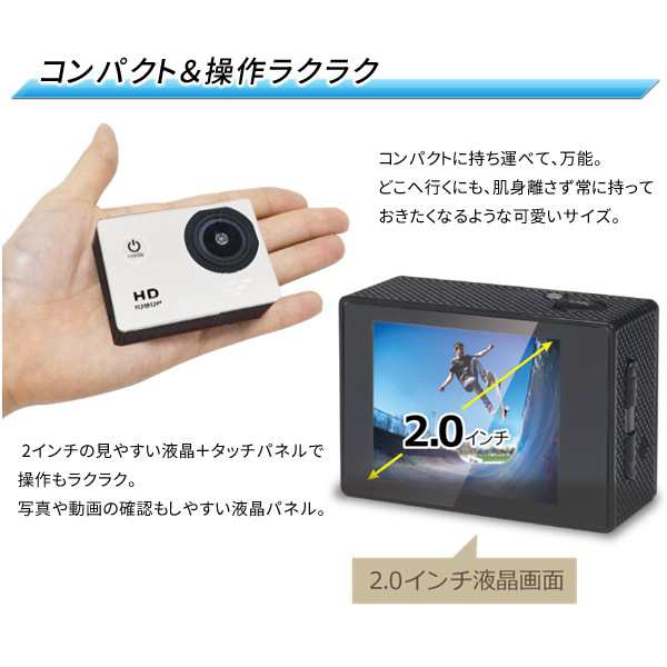 送料無料 !( メール便 ) アクションカメラ 水中カメラ 水深30m