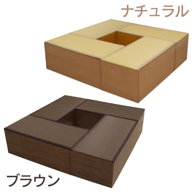 送料無料 ! 樹脂畳ユニット Mセット 日本製 ハイタイプ 幅180cm×180cm 高さ45cm ベンチ 小上がり 畳ボックス 収納付き 簡単手入れ【 和風 たたみ 空間 ミニ和室 インテリア おしゃれ 】 送料込 ◇ 直送■PP畳MセットHI