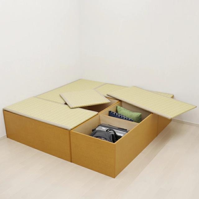 送料無料 ! 樹脂畳ユニット Aセット 日本製 ハイタイプ 幅180cm×180cm 高さ45cm ベンチ 小上がり 畳ボックス 収納付き 簡単手入れ【 和風 たたみ 空間 ミニ和室 インテリア おしゃれ 】 送料込 ◇ 直送■PP畳AセットHI_5
