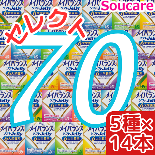 介護食  明治  メイバランス ソフト JELLY  選べる5種類×14本  合計70本  ソフトゼリー200kcal  125ml    meiji 介護食  防災 備蓄 常温の通販は 11,770円
