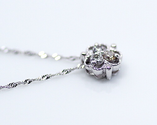 ペンダント　ネックレス　ダイヤモンド　0.1ct　18金　ホワイトゴールド　K18　WG　ハート　クローバー　レディース　アクセサリー　ジュエリー　ギフト　ダイヤ　269955_1
