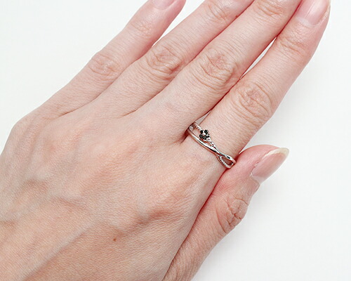 リング　ブラック　ダイヤモンド　0.05ct　18金　ホワイトゴールド　K18　WG　フラワー　花　レディース　アクセサリー　ジュエリー　ギフト　　ダイヤ　269842_2