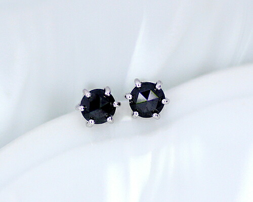 ピアス ブラック ダイヤモンド 0.4ct 18金 ホワイトゴールド K18