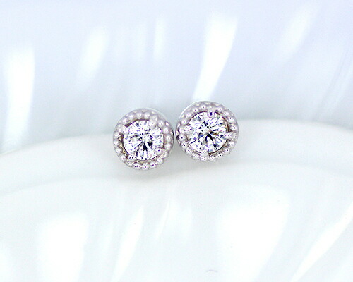 ピアス　ダイヤモンド　0.3ct　18金　ホワイトゴールド　K18　WG　一粒　1粒　ソリティア　4本爪　4爪　レディース　アクセサリー　ジュエリー　ギフト　52522w8　ダイヤ
