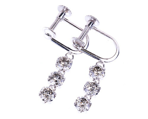ピアス　イヤリング　ダイヤモンド　1ct　プラチナ　Pt　スリーストーン　3ストーン　3石　レディース　アクセサリー　ジュエリー　ギフト　oe5092　ダイヤの通販は