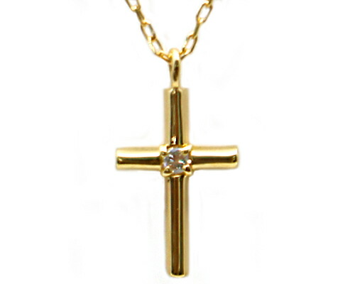 ペンダント　ネックレス　ダイヤモンド　0.01ct　18金　イエローゴールド　ホワイトゴールド　ピンクゴールド　K18　YG　WG　PG　クロス　十字架　レディース　アクセサリー　ジュエリー　ギフト　66686k　ダイヤの通販は