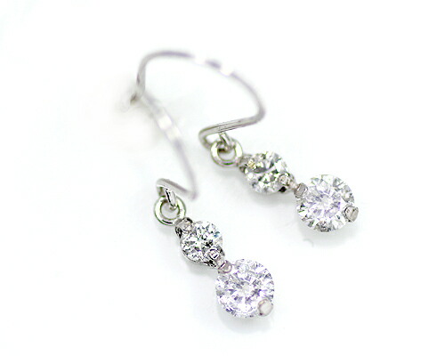 K18ホワイトゴールド 0.3ct一粒ピアス ピアス ダイヤモンド 0.3ct 18金