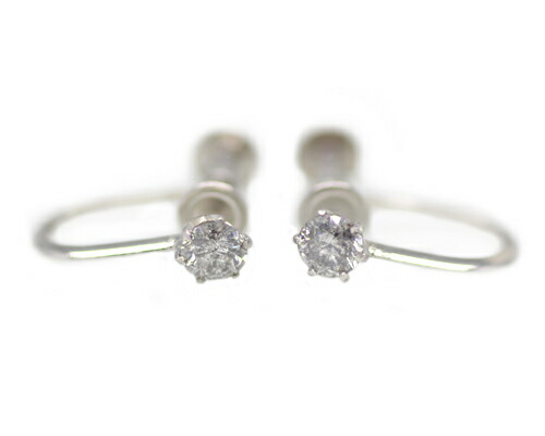 イヤリング　ダイヤモンド　0.2ct　プラチナ　Pt　一粒　1粒　ソリティア　6本爪　6爪　レディース　アクセサリー　ジュエリー　ギフト　187190　ダイヤの通販は