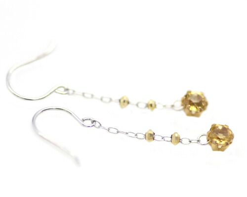 ピアス　シトリン　　10金　イエローゴールド　ホワイトゴールド　K10　YG　WG　アメリカン　フック　レディース　アクセサリー　ジュエリー　ギフト　m7028tb_2