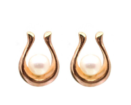 ピアス　淡水　パール　　10金　ホワイトゴールド　ピンクゴールド　K10　WG　PG　馬蹄　ホースシュー　レディース　アクセサリー　ジュエリー　ギフト　c1747tp