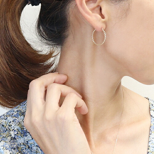 ピアス　地金　　10金　ホワイトゴールド　ピンクゴールド　K10　WG　PG　フープ　レディース　アクセサリー　ジュエリー　ギフト　s1212ty_2