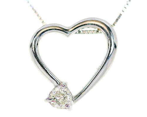 ペンダント　ネックレス　ダイヤモンド　0.06ct　10金　ホワイトゴールド　K10　WG　ハート　レディース　アクセサリー　ジュエリー　ギフト　61955　ダイヤ