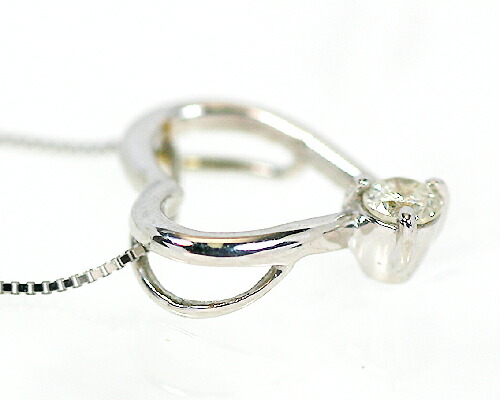 ペンダント　ネックレス　ダイヤモンド　0.06ct　10金　ホワイトゴールド　K10　WG　ハート　レディース　アクセサリー　ジュエリー　ギフト　61955　ダイヤ_1