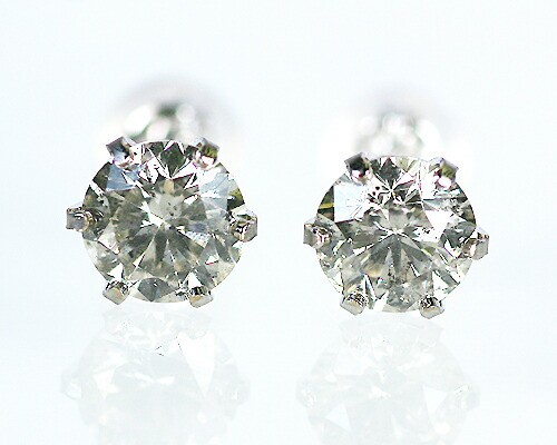 ピアス　ブラウン　ダイヤモンド　1ct　18金　ホワイトゴールド　K18　WG　一粒　1粒　ソリティア　6本爪　6爪　レディース　アクセサリー　ジュエリー　ギフト　161632　ダイヤ