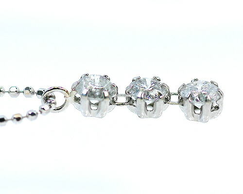 ペンダント　ネックレス　ダイヤモンド　0.5ct　プラチナ　Pt　台座　シルバー　チェーン　スリーストーン　3ストーン　3石　レディース　アクセサリー　ジュエリー　ギフト　160054　ダイヤ_1