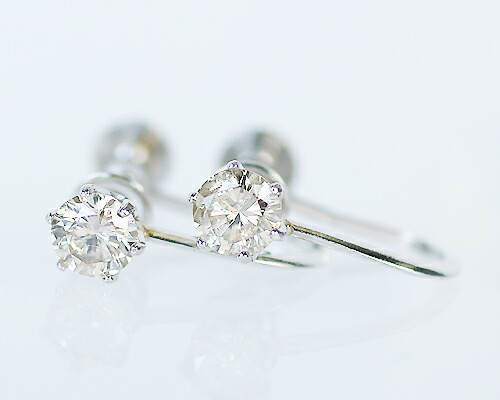 イヤリング　ブラウン　ダイヤモンド　0.3ct　プラチナ　Pt　一粒　1粒　ソリティア　6本爪　6爪　レディース　アクセサリー　ジュエリー　ギフト　159016　ダイヤの通販は