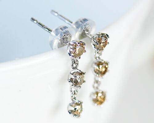 ピアス ブラウン ダイヤモンド 0.5ct 18金 ホワイトゴールド K18 ピアス ブラウン ダイヤモンド 0.5ct 18金 ホワイトゴールド K18