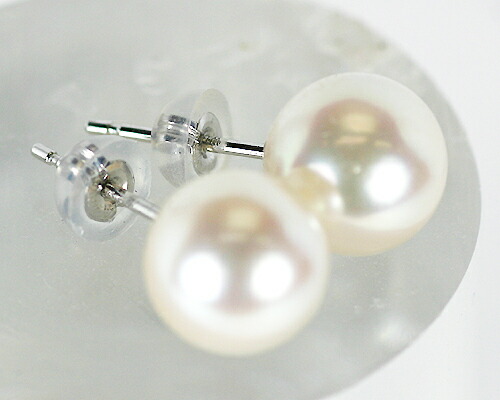 ピアス　あこや　本真珠　パール　8mm　18金　ホワイトゴールド　K18　WG　一珠　1珠　レディース　アクセサリー　ジュエリー　ギフト　137850
