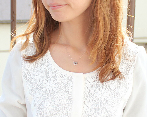 ペンダント　ネックレス　ダイヤモンド　0.06ct　10金　ホワイトゴールド　K10　WG　ハート　レディース　アクセサリー　ジュエリー　ギフト　ダイヤ　65516_2