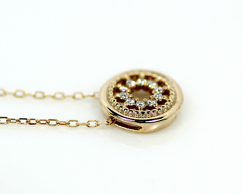 ペンダント　ネックレス　ダイヤモンド　0.05ct　10金　ホワイトゴールド　K10　WG　サークル　レディース　アクセサリー　ジュエリー　ギフト　ダイヤ　65518_1