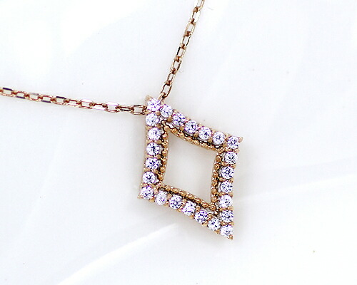 ペンダント　ネックレス　ダイヤモンド　0.12ct　10金　ホワイトゴールド　K10　WG　ひし形　レディース　アクセサリー　ジュエリー　ギフト　ダイヤ　65515