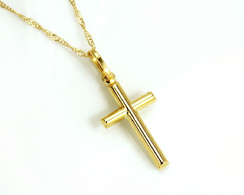 ペンダント　ネックレス　地金　　18金　K18　クロス　十字架　レディース　アクセサリー　ジュエリー　ギフト　87209の通販は