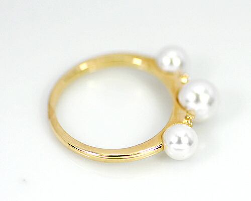 リング ダイヤモンド あこや 本真珠 パール 0.02ct 6mm 5mm 10金